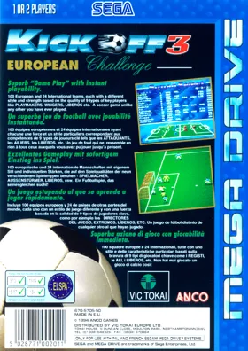 Kick Off 3 - European Challenge (Europe) box cover back